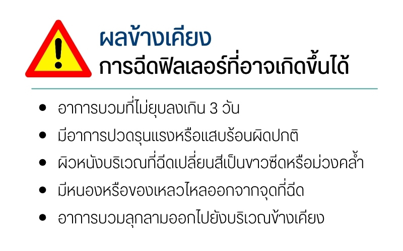 ผลข้างเคียงการฉีดฟิลเลอร์ที่อาจเกิดขึ้นได้