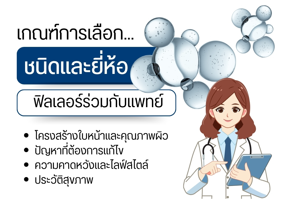 เกณฑ์การเลือกชนิดและยี่ห้อฟิลเลอร์ร่วมกับแพทย์