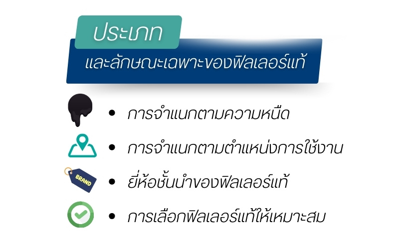 ประเภทและลักษณะเฉพาะของฟิลเลอร์แท้