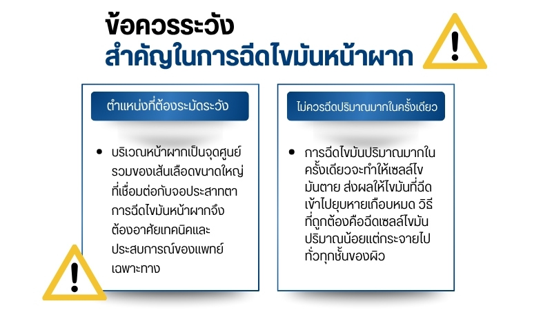 ข้อควรระวังสำคัญในการฉีดไขมันหน้าผาก