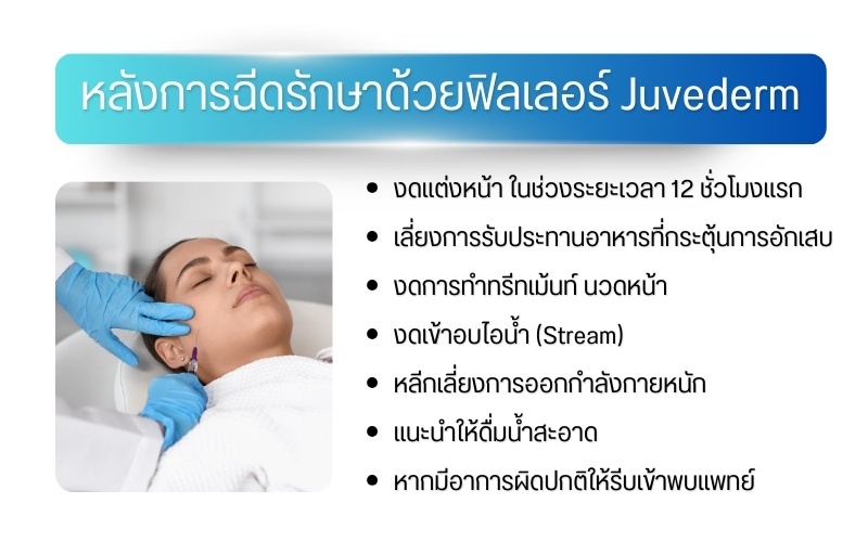 หลังการฉีดรักษาด้วยฟิลเลอร์ Juvederm