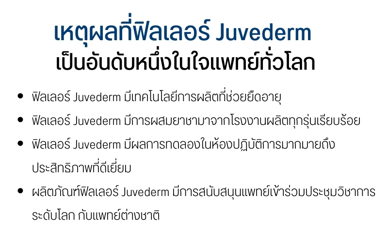 เหตุผลที่ฟิลเลอร์ Juvederm เป็นอันดับหนึ่งในใจแพทย์ทั่วโลก