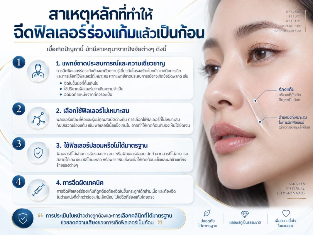 สาเหตุหลักที่ทำให้ฉีดฟิลเลอร์ร่องแก้มแล้วเป็นก้อน