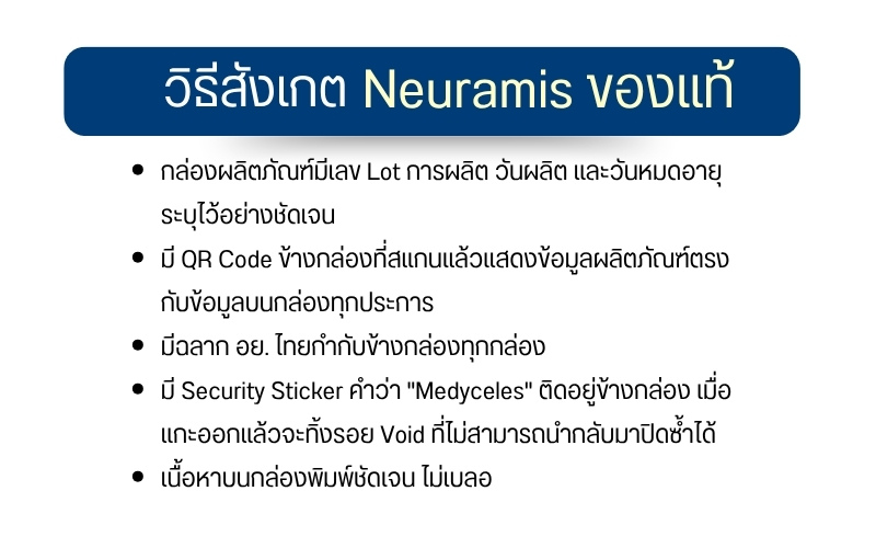 วิธีเช็กฟิลเลอร์ Neuramis ของแท้ และราคา