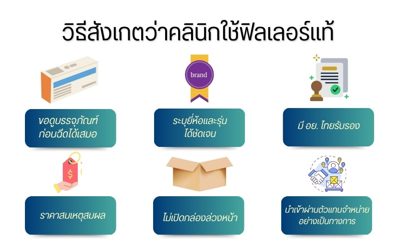 วิธีสังเกตว่าคลินิกใช้ฟิลเลอร์แท้
