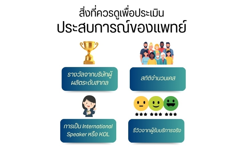 สิ่งที่ควรดูเพื่อประเมินประสบการณ์ของแพทย์