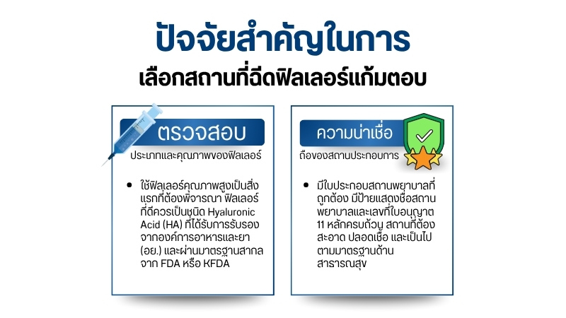 ปัจจัยสำคัญในการเลือกสถานที่ฉีดฟิลเลอร์แก้มตอบ