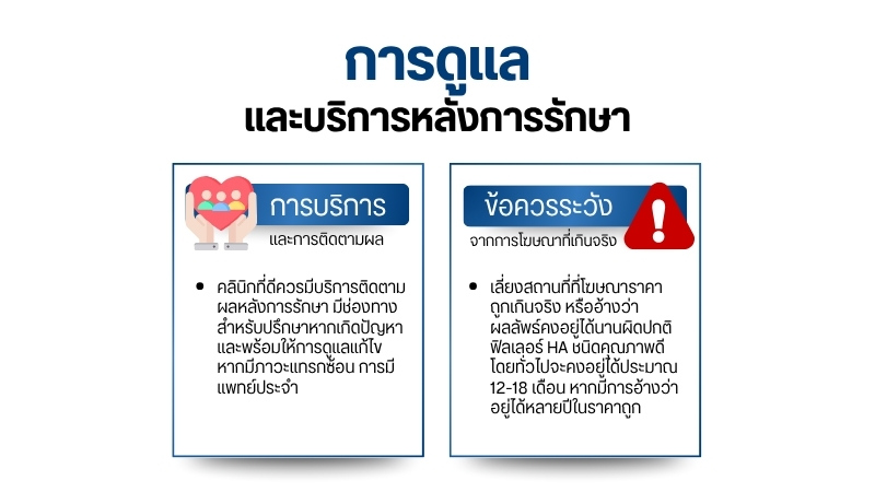 การดูแลและบริการหลังการรักษา