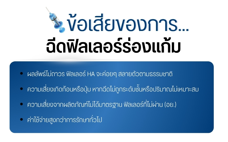 ข้อเสียและความเสี่ยงของการฉีดฟิลเลอร์ร่องแก้ม