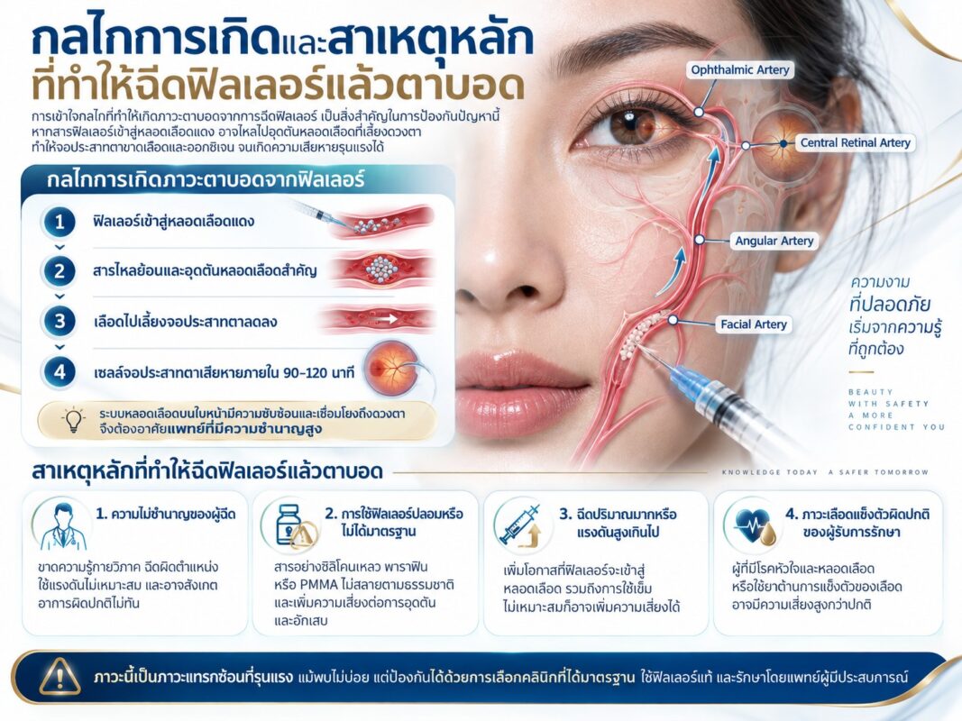 กลไกการเกิดและสาเหตุหลักที่ทำให้ฉีดฟิลเลอร์แล้วตาบอด