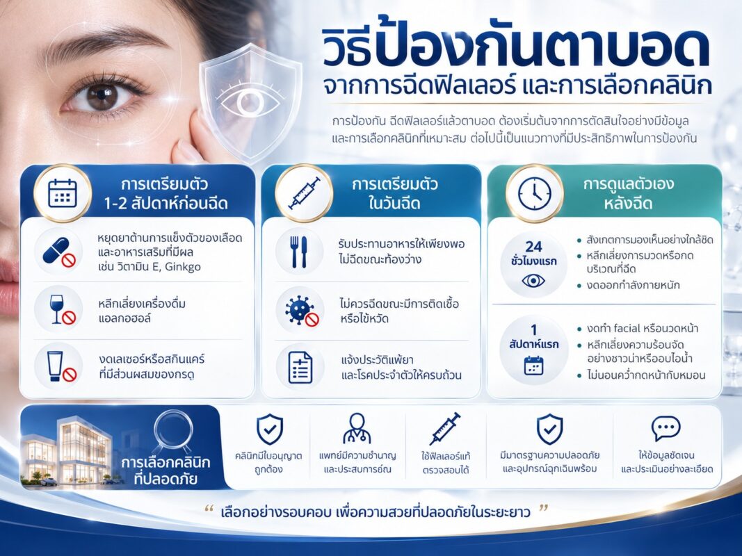 วิธีป้องกันตาบอดจากการฉีดฟิลเลอร์ และการเลือกคลินิก