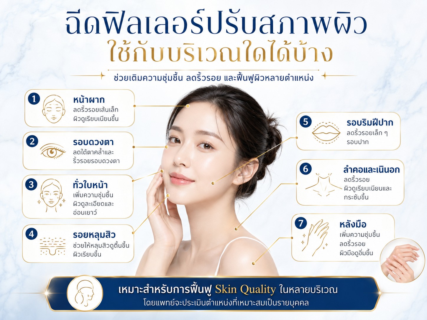 ฉีดฟิลเลอร์ปรับสภาพผิว ใช้กับบริเวณใดได้บ้าง