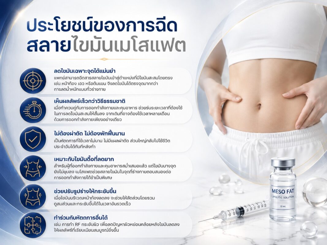 ประโยชน์ของการฉีดสลายไขมันเมโสแฟต