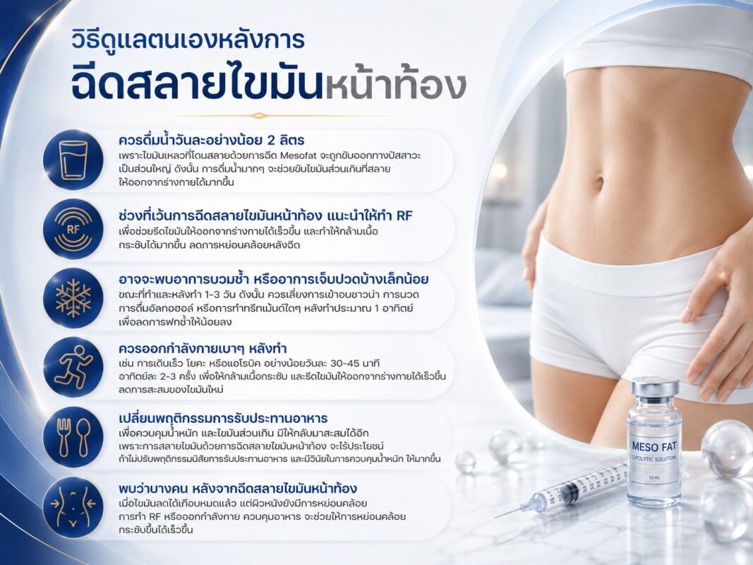 วิธีดูแลตนเองหลังการ ฉีดสลายไขมันหน้าท้อง