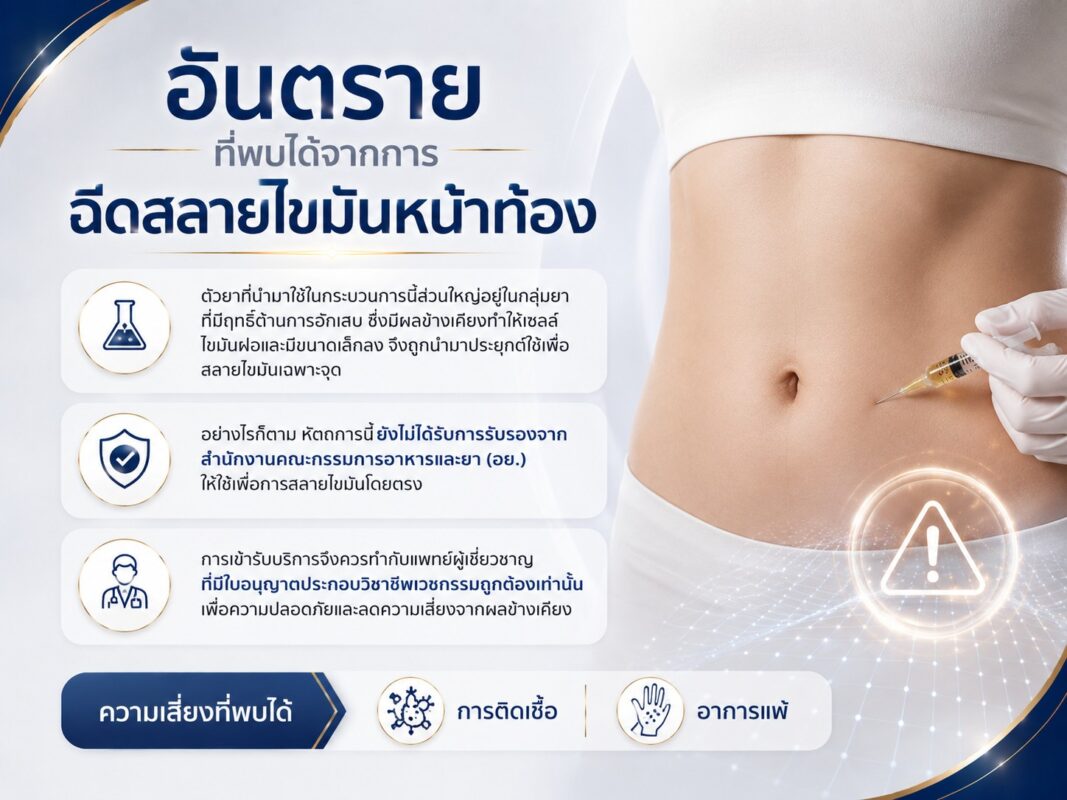 อันตรายที่พบได้จากการ ฉีดสลายไขมันหน้าท้อง