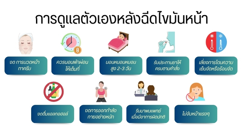 การดูแลตัวเองหลังฉีดไขมันหน้า