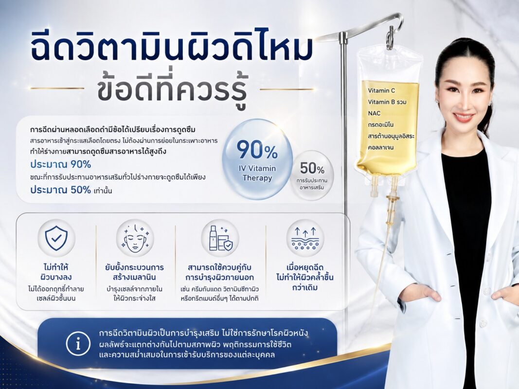 ฉีดวิตามินผิวดีไหม ข้อดีที่ควรรู้