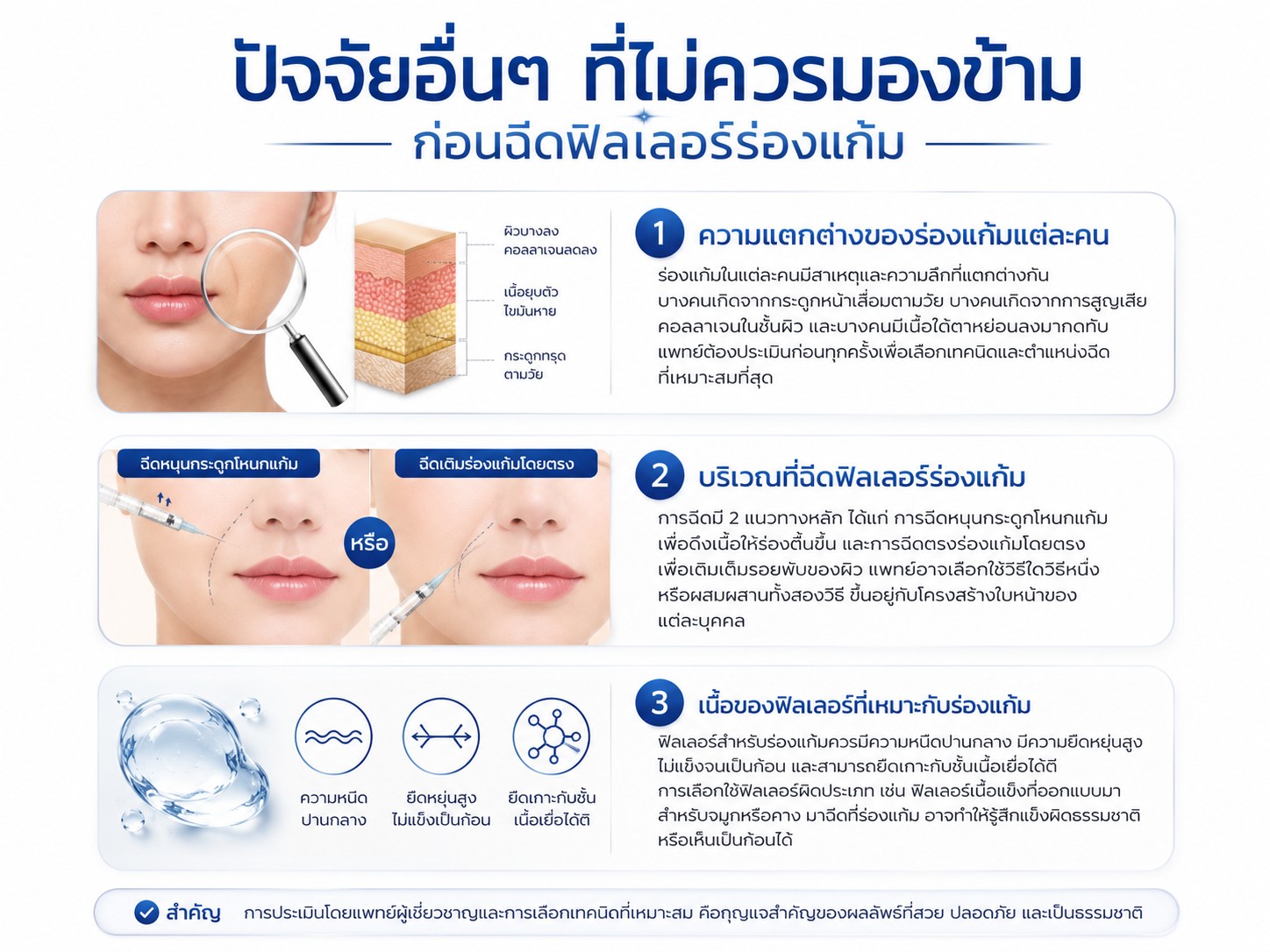 ปัจจัยอื่นๆ ที่ไม่ควรมองข้าม ก่อนฉีดฟิลเลอร์ร่องแก้ม