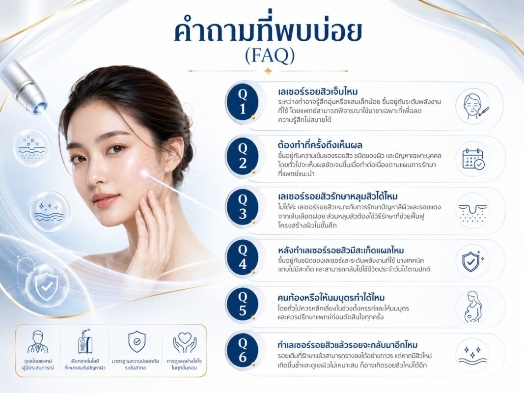 คำถามที่พบบ่อย เลเซอร์รอยสิว