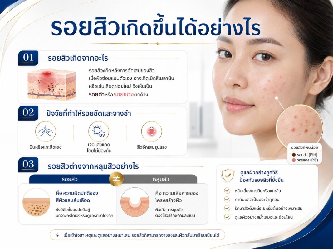 รอยสิวเกิดขึ้นได้อย่างไร