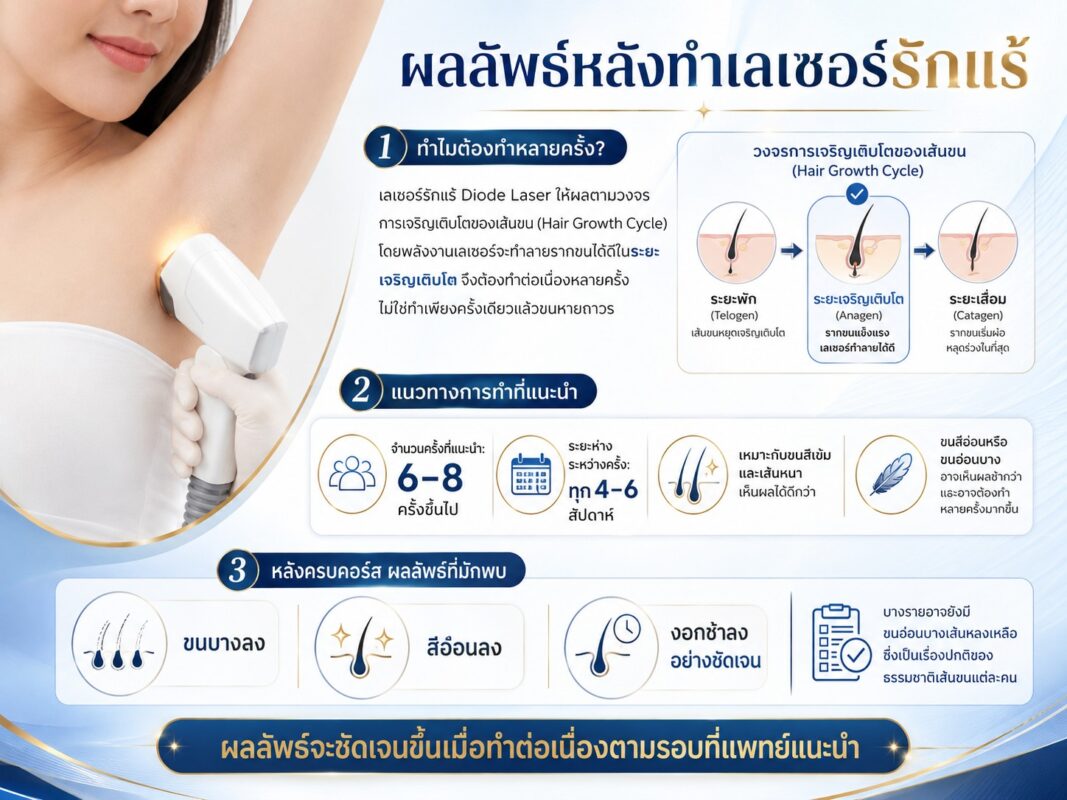 ผลลัพธ์หลังทำเลเซอร์รักแร้