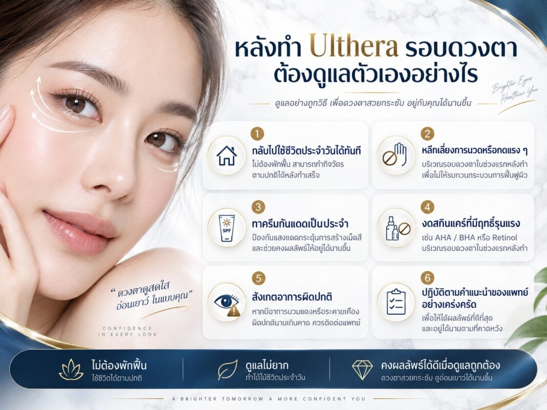 หลังทำ Ulthera รอบดวงตา ต้องดูแลตัวเองอย่างไร