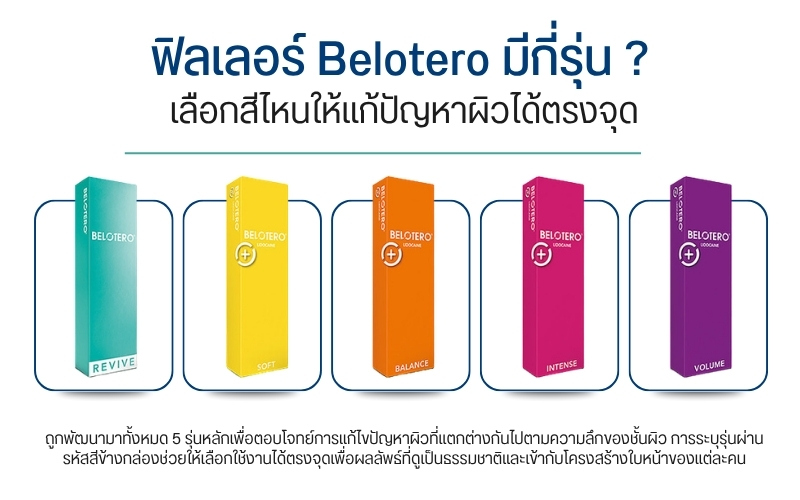 ฟิลเลอร์ Belotero มีกี่รุ่น ? เลือกสีไหนให้แก้ปัญหาผิวได้ตรงจุด
