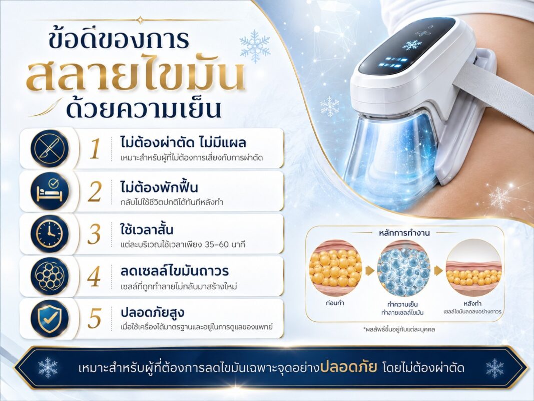 ข้อดีของการสลายไขมันด้วยความเย็น