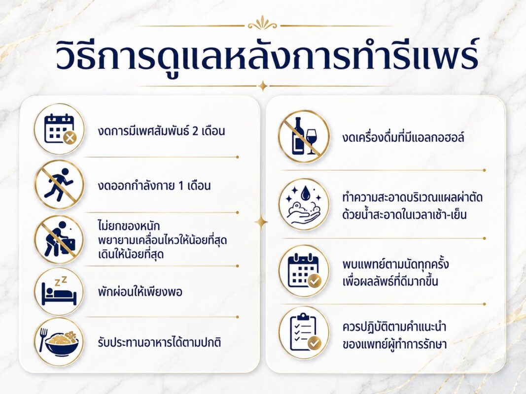 วิธีการดูแลหลังการทำรีแพร์