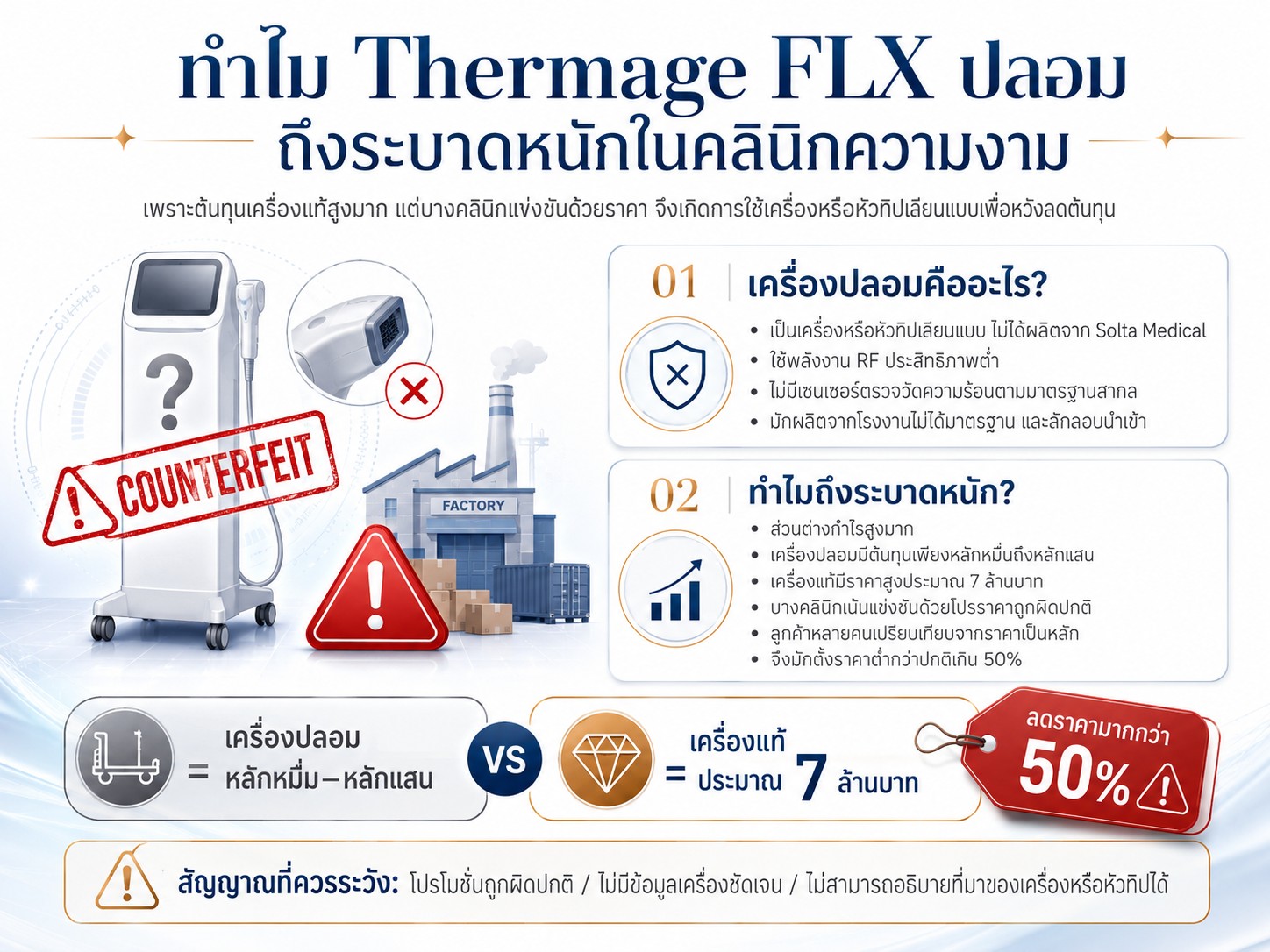 ทำไม Thermage FLX ปลอม ถึงระบาดหนักในคลินิกความงาม