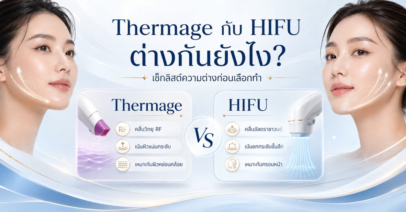 Thermage กับ HIFU ต่างกันยังไง? เช็คลิสต์ความต่างก่อนเลือกทำ