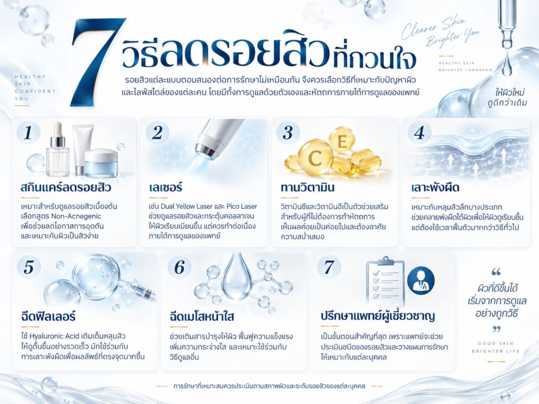 7 วิธีลดรอยสิวที่กวนใจ