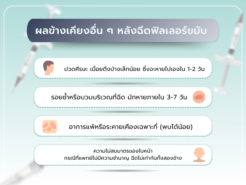 ผลข้างเคียงอื่น ๆ หลังฉีดฟิลเลอร์ขมับ