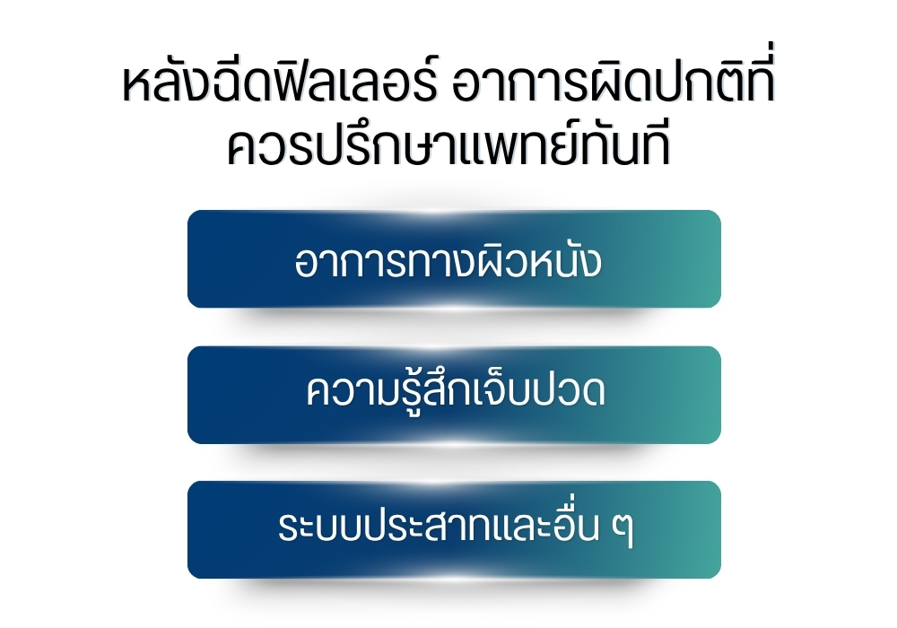 หลังฉีดฟิลเลอร์ อาการผิดปกติที่ควรปรึกษาแพทย์ทันที