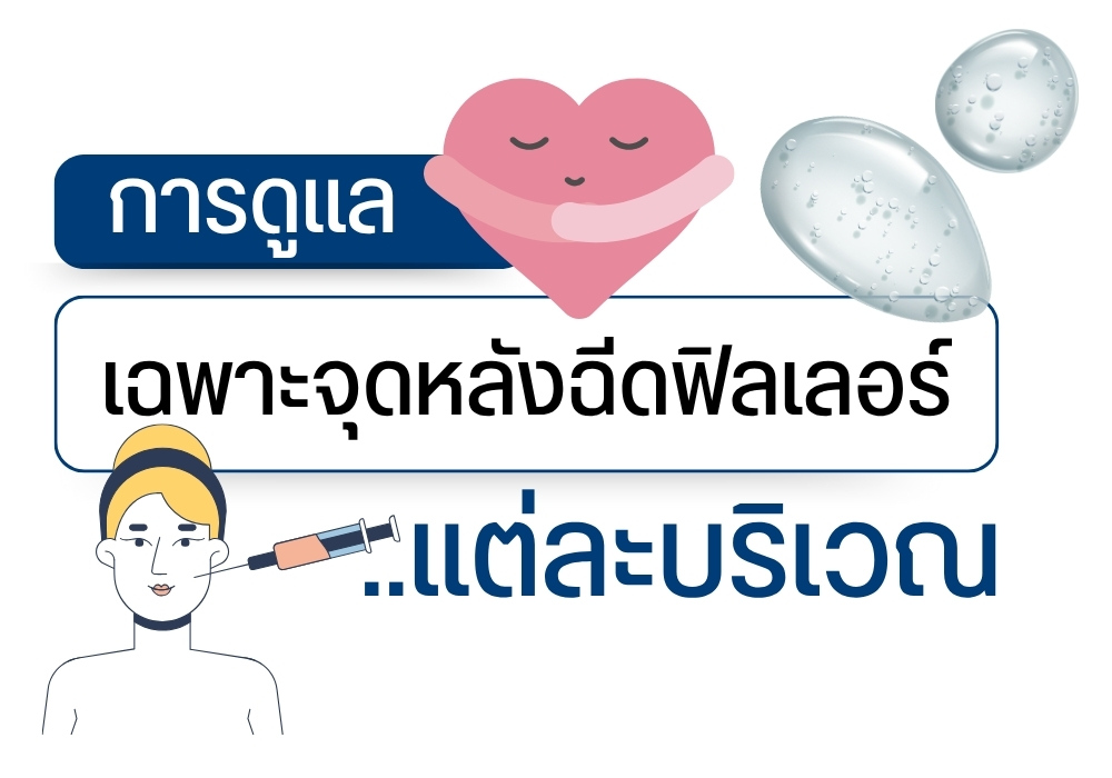 การดูแลเฉพาะจุดหลังฉีดฟิลเลอร์แต่ละบริเวณ
