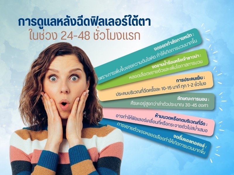 การดูแลหลังฉีดฟิลเลอร์ใต้ตาในช่วง 24-48 ชั่วโมงแรก