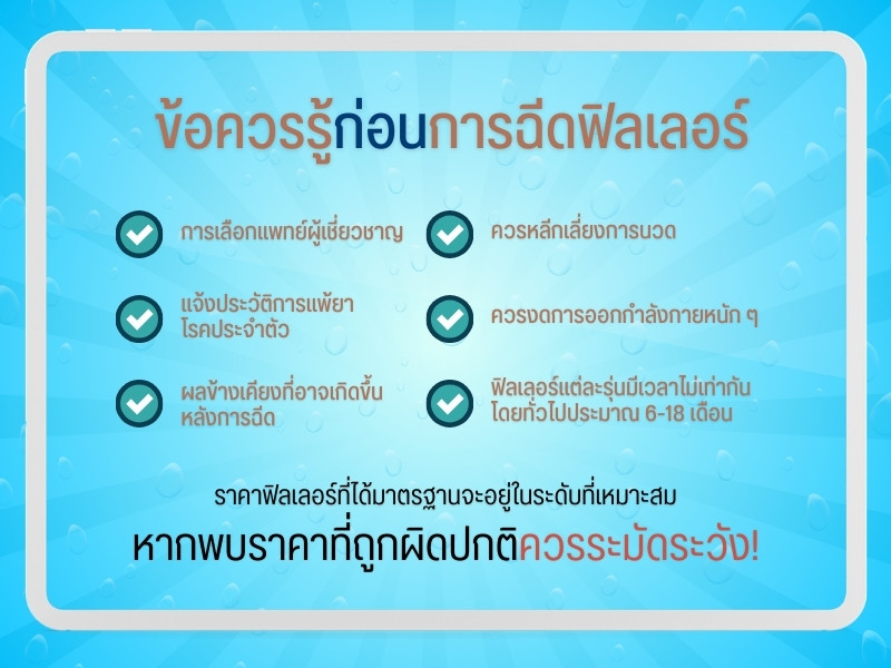 ข้อควรรู้ก่อนการฉีดฟิลเลอร์