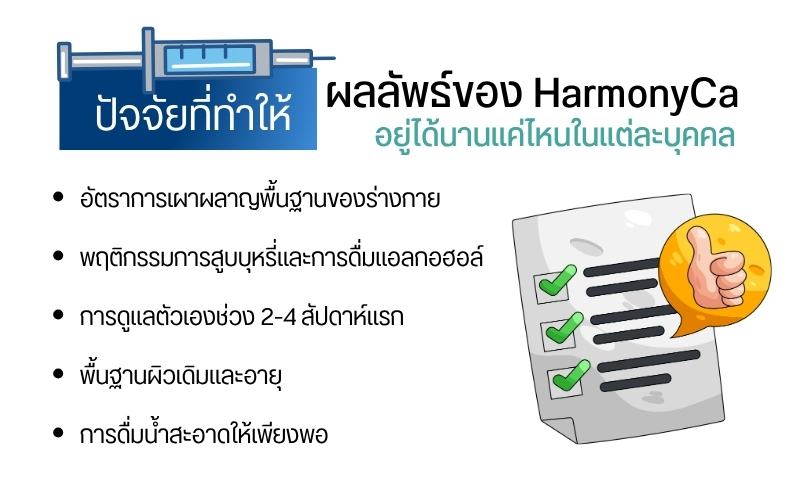 ปัจจัยที่ทำให้ผลลัพธ์ของ HarmonyCa อยู่ได้นานแค่ไหนในแต่ละบุคคล