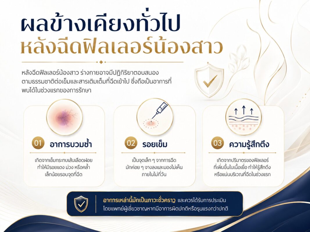 ผลข้างเคียงทั่วไปหลังฉีดฟิลเลอร์น้องสาว