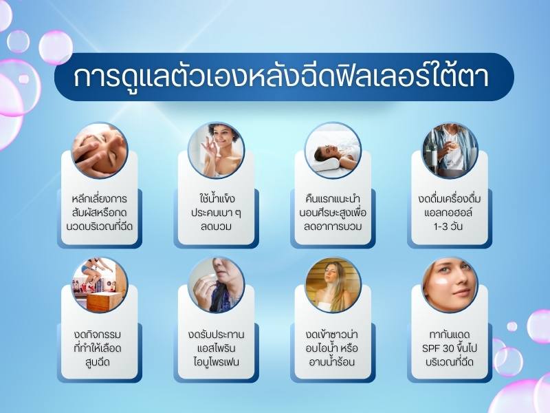 การดูแลตัวเองหลังฉีดฟิลเลอร์ใต้ตา