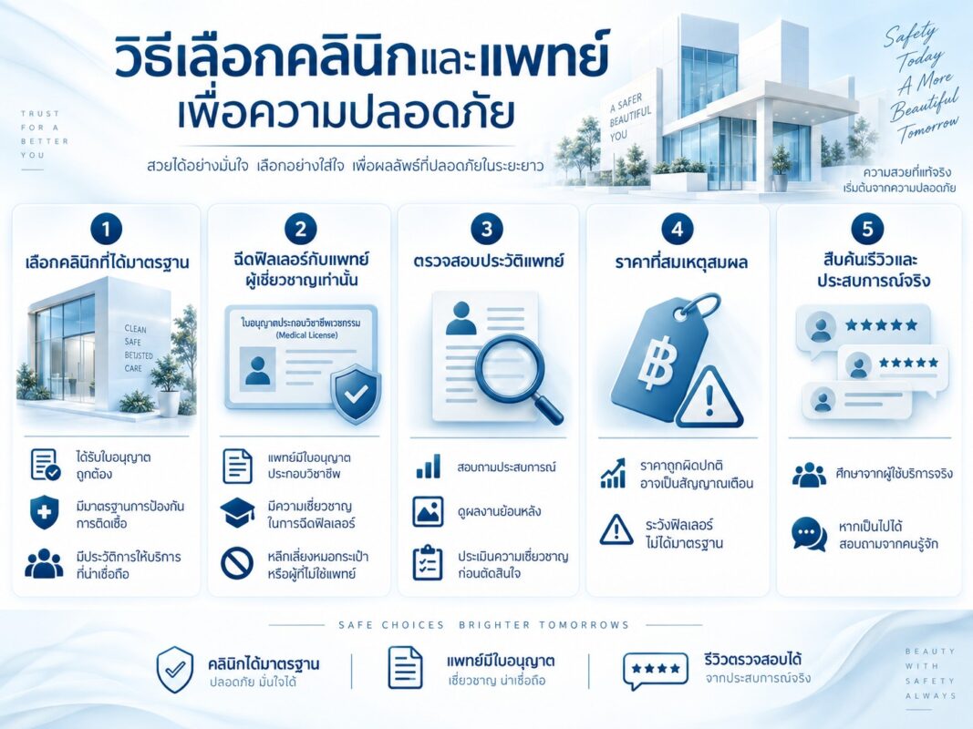 วิธีเลือกคลินิกและแพทย์เพื่อความปลอดภัย