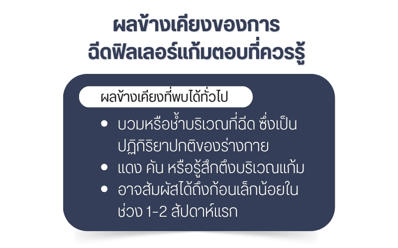 ผลข้างเคียงของการฉีดฟิลเลอร์แก้มตอบที่ควรรู้