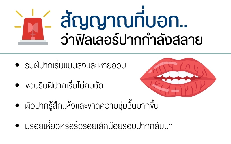 สัญญาณที่บอกว่าฟิลเลอร์ปากกำลังสลาย