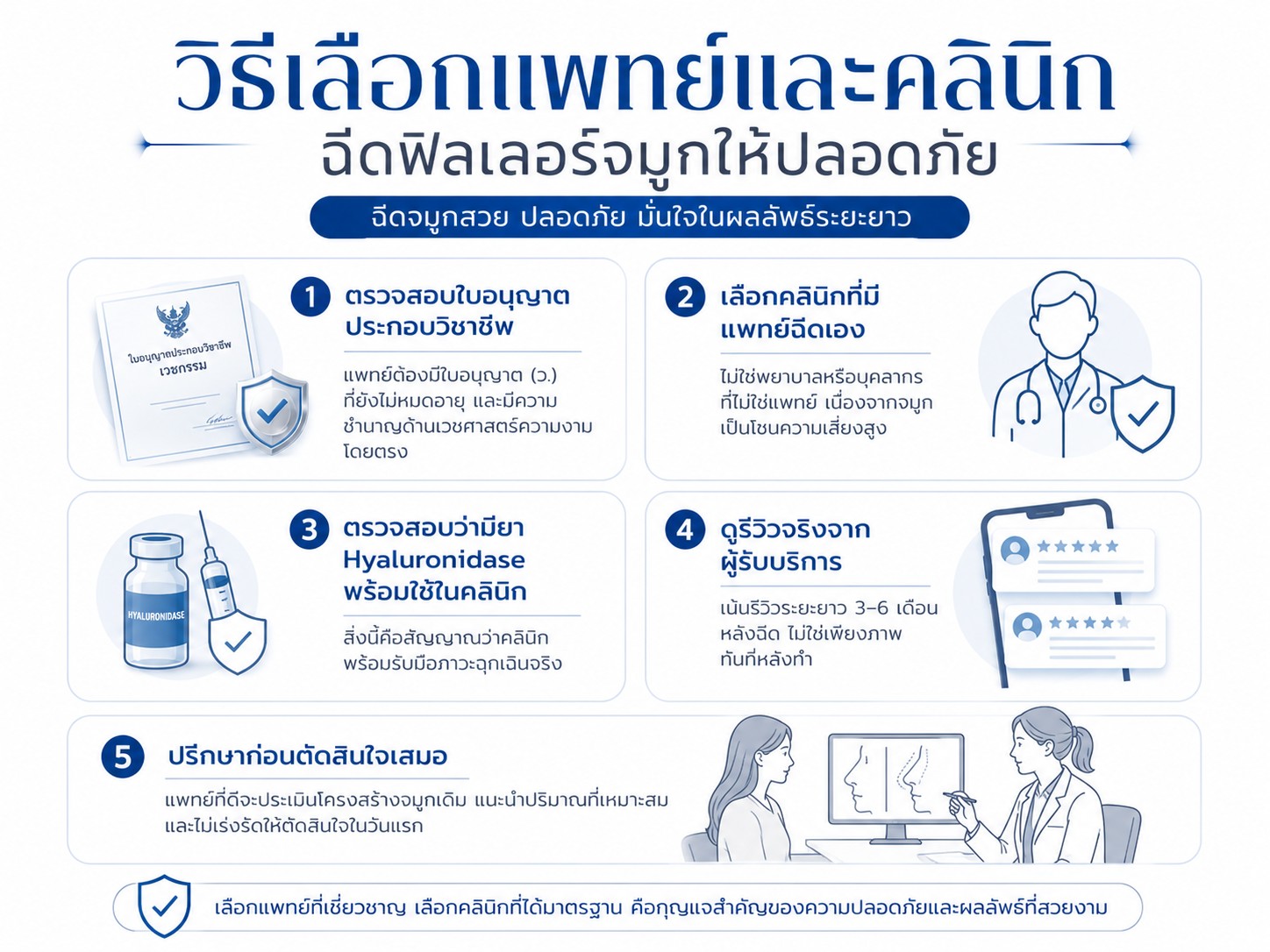 วิธีเลือกแพทย์และคลินิกฉีดฟิลเลอร์จมูกให้ปลอดภัย
