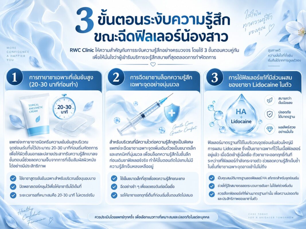 3 ขั้นตอนระงับความรู้สึกขณะฉีดฟิลเลอร์น้องสาว