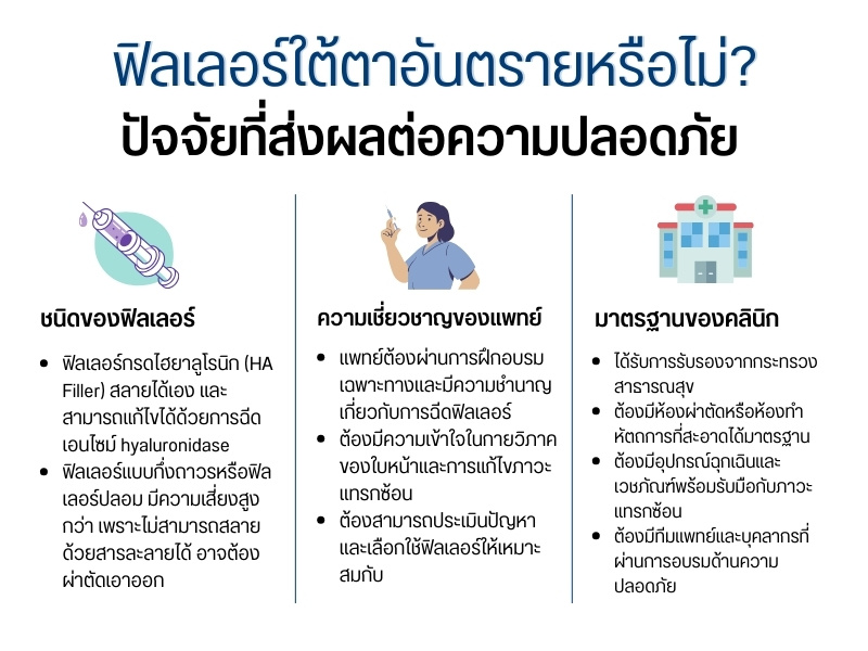 ฟิลเลอร์ใต้ตาอันตรายหรือไม่? ปัจจัยที่ส่งผลต่อความปลอดภัย