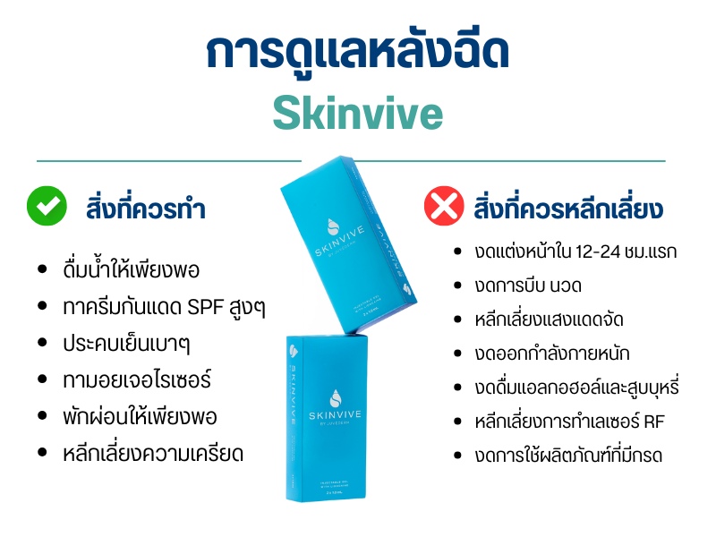 การดูแลหลังฉีด Skinvive