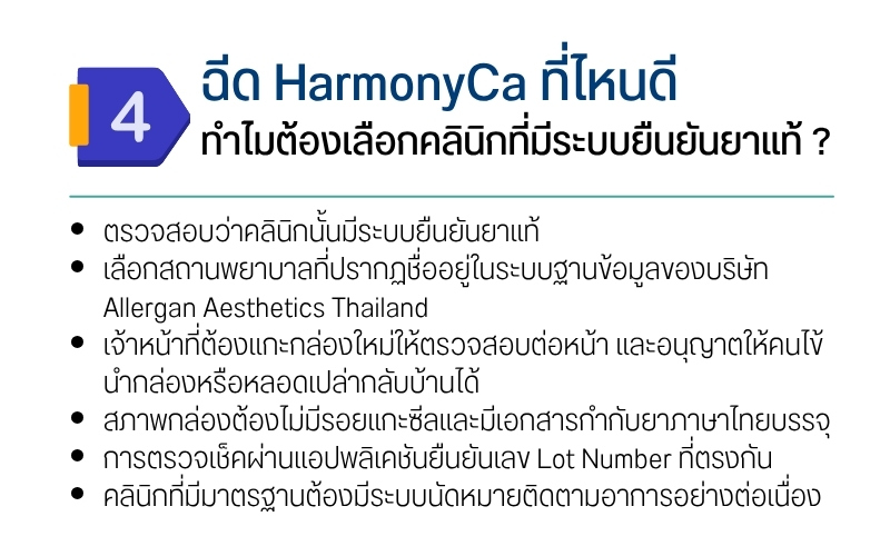 ฉีด HarmonyCa ที่ไหนดี ทำไมต้องเลือกคลินิกที่มีระบบยืนยันยาแท้ ?
