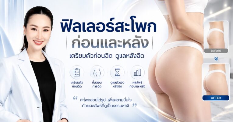 ฟิลเลอร์สะโพกก่อนและหลัง | เตรียมตัวก่อนฉีด ดูแลหลังฉีด
