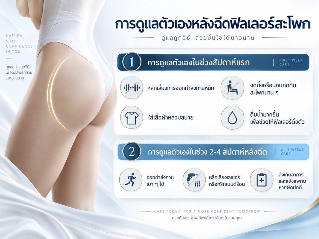 การดูแลตัวเองหลังฉีดฟิลเลอร์สะโพก